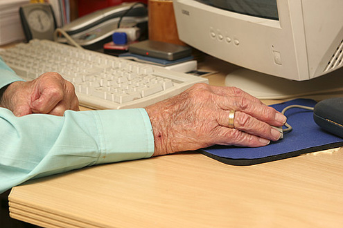 Older person using a computer